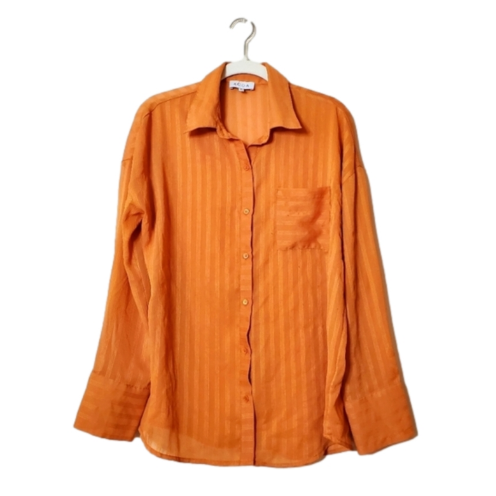 Acoa Sheer Striped Button Blouse